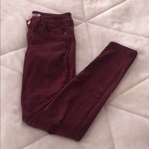 Refuge Maroon Ripped Jeans